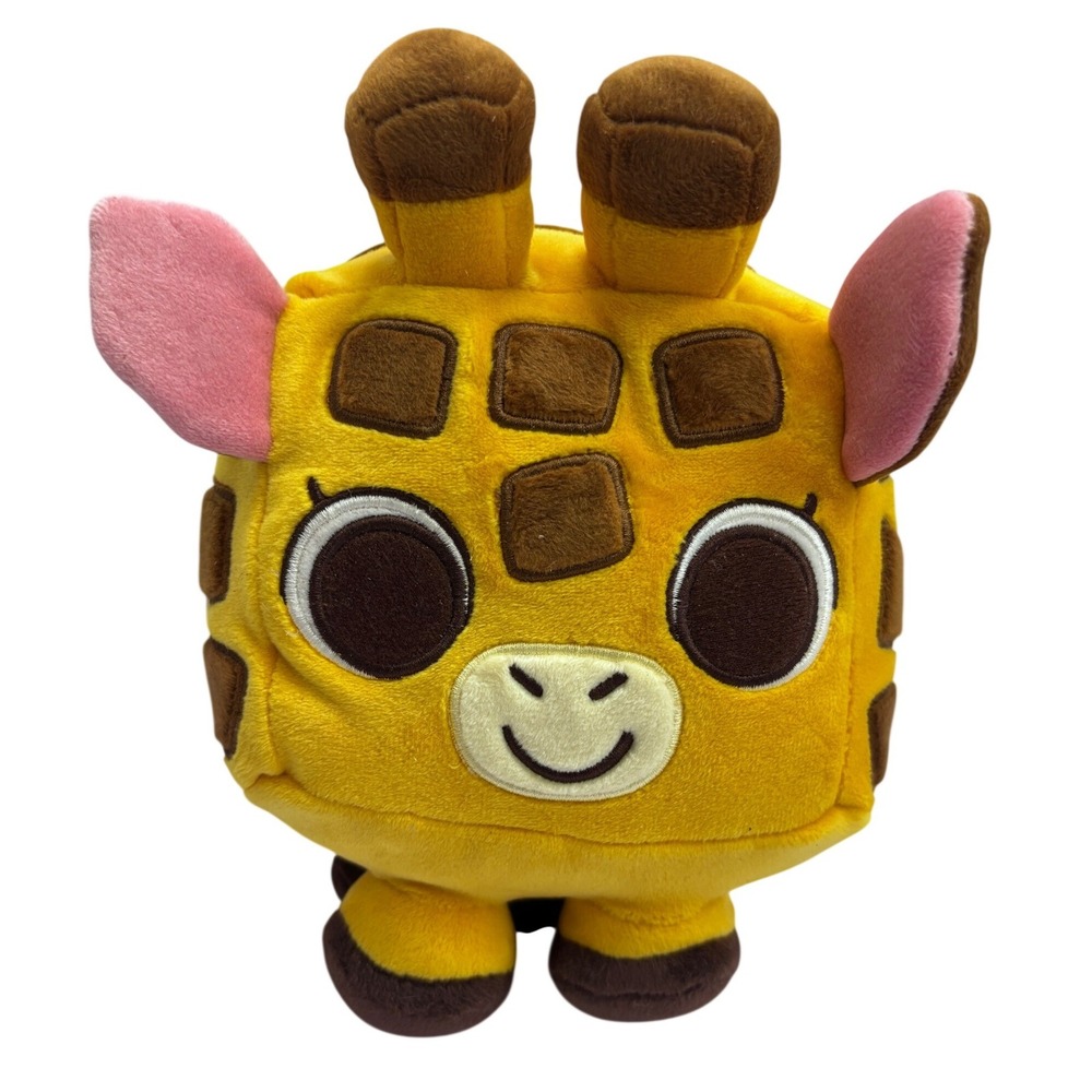BIG Games Pet Simulator 99 Giraffe Plush Yellow Brown Square Stuffed Animal 8"